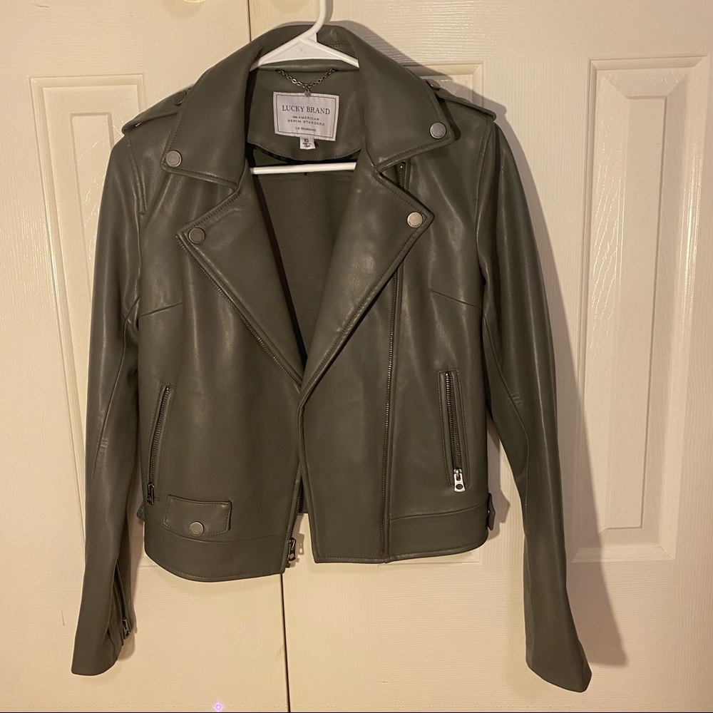 Lucky Brand Women’s Leather Biker Jacket